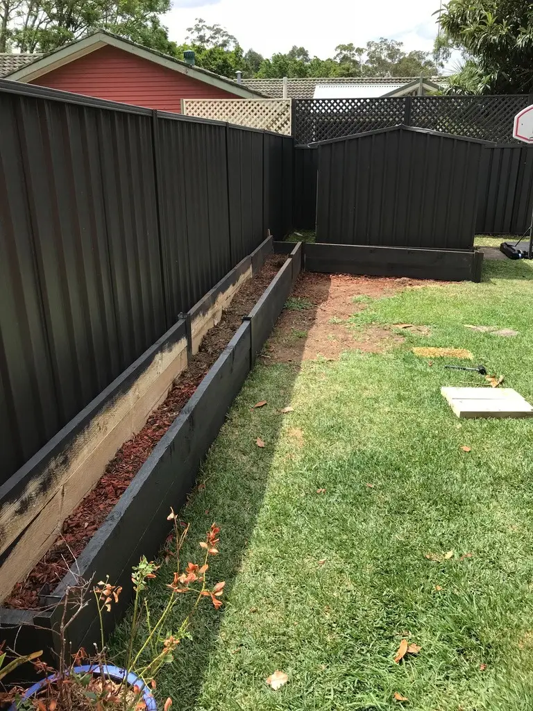 Site preparation before transformation — excavation, boundary line and ground clearing